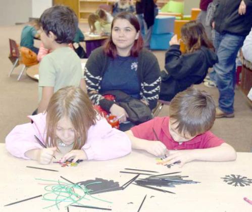 Littlefield Primary Students were provided a art kit to create their personal, unique Christmas ornament. (Photo by Ann Reagan)