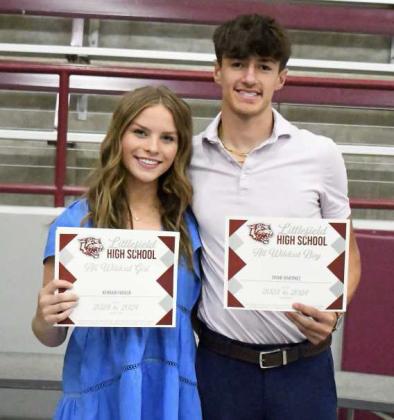2023-2024 ALL WILDCAT GIRL and BOY AWARDS - Kennadi Hanlin and Omar Martines. (Staff Photo by Derek Lopez)