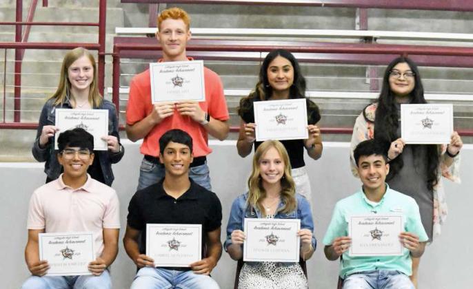 Top 10% Junior Class - The following students finished in the Top 10% in the junior Class. Kamryn Meiwes, Sam Hill, Amiah Elizondo, Avianna Mendoza, Isaiah Rodriguez, Gabriel Montalvo, Lindsay Coffman and Ivan hernandez.