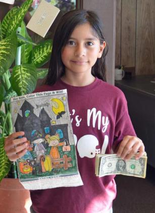 THIRD PLACE - Mikaela Rico 8-years old, got third place in the annual Lamb County Leader-News Halloween Coloring Contest this year, which ranged from 7-year olds to 10-years old. She is from Littlefield. (Submitted Photo)