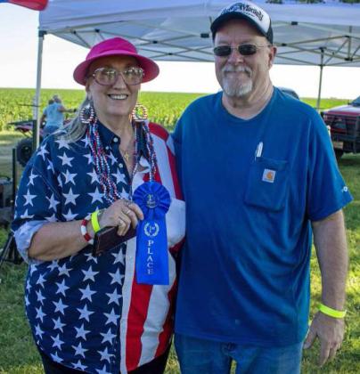 Stan and Krista Carpenter win first place in the Springlake Volunteer Firefighter Fourth of July parade on July 4, 2025. (Staff Photo by Madison Vidales)