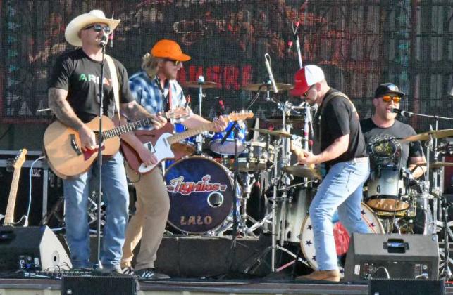 Mason and the Gin Line opened up the show on Saturday evening at the Flatland Music Festival. They were the first band to perform on the evening, opening up for Los Tigrillos and Tracy Byrd. (Staff Photo by Derek Lopez)