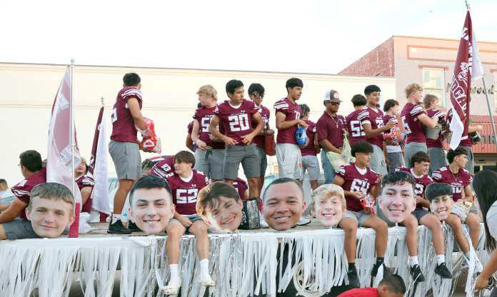 The Littlefield Wildcat Team float in the Homecoming Parade held downtown Littlefield, Tx on Thursday, September 19, 2024. (Photo by Ann Reagan)