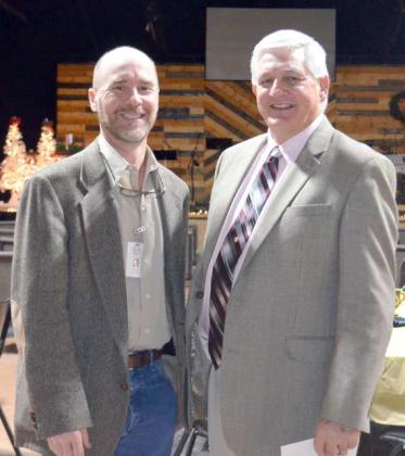 154TH JUDICIAL DISTRICT JUDGE, Felix Klein is retiring on Dec. 31st, after 28 years in office. Klein was celebrated on monday evening with a retirement party. Shown is Judge Klein with Scott Say, who will be taking over as the New 154th Judicial District Judge in January. (Staff Photo by Samantha Pontius)