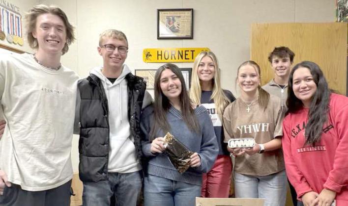 TEACHER APPRECIATION DAY - Tuesday, May 6, members of the Sudan High School Student Council delivered pastries and goody bags to teachers throughout the building. A big thank you to the StuCo members and all of the students who they represent. Delivering the goodies were Drew Lockhart, Rylan Dugan, Bethani Magby, Brinley Magby, Masyn Provence, Cal Cater, and Dani Ramirez. It’s good to be an appreciated Hornet. (Submitted Photo)