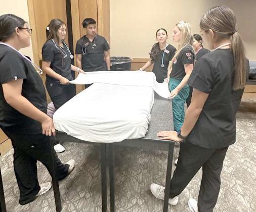 Littlefield High School PCT students took part in Covenant’s Ready’s PCT Skills Bootcamp this week to prepare them for Clinical Rotations. (Submitted Photo)