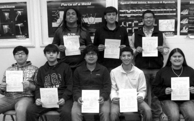 Olton H.S. Students received Welding Certifications