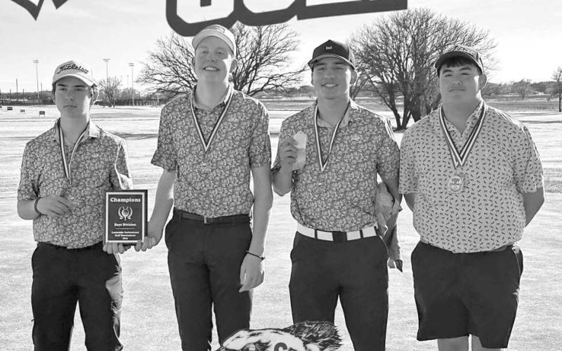 The Springlake-Earth Wolverine’s varsity golf team competed at Dimmitt on Tuesday, where they took first place as a team. Individually. Ethan Mosqueda placed first, while Jacob Alvarez finished fifth overall. (Submitted Photo)