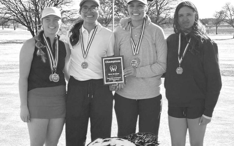 The Springlake-Earth Lady Wolverine’s varsity golf team competed at Dimmitt on Tuesday, where they took first place as a team. Individually. Hannah Alvarez placed first, while Braylee Herriage placed second overall and Ennah Mosqueda finished fourth overall. (Submitted Photo)