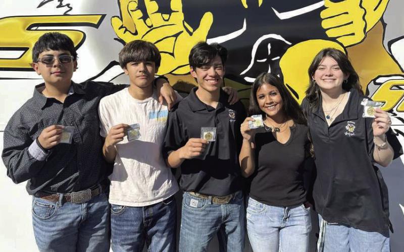 David Jiminez, Ricardo Perez, Danicka Wallace, Nikka Silbas and Samuel Briseno earn the “Superior” rating at the UIL Solo and Ensemble competition in Abernanthy, Texas, on Feb. 27, 2026. The quintet is now headed to the state competition. (Submitted Photo)