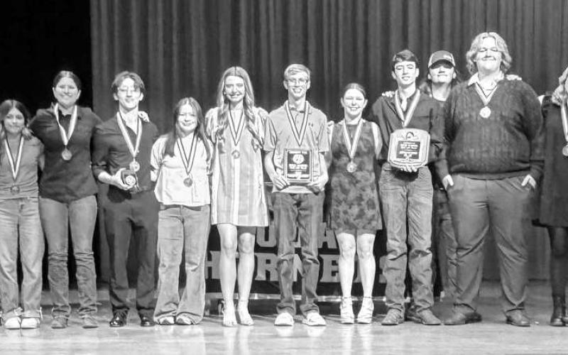 Sudan One-Act Play members win first place at the UIL District Meet on March 3, 2026. They will advance to the bi-district competition in Post on March 25, 2026. (Submitted Photo)