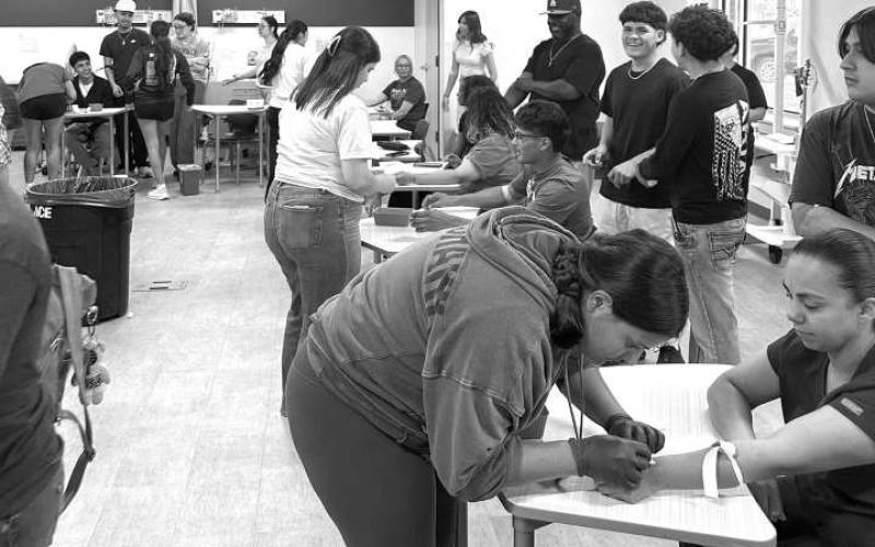 Littlefield High School Patient Care Technician students hosted a Phlembotomy Family and Friends Night on March 9, 2026. Students completed 30 venipunctures on friends and family who volunteered. (Submitted Photos)